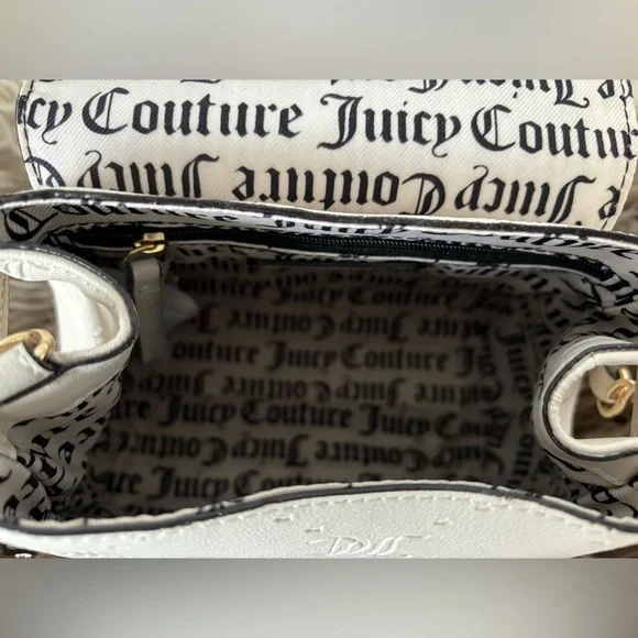 JUICY COUTURE Bag Stay in Circle Mini Crossbody - Ivory Cream Angel Deboss NWT - Picture 10 of 11